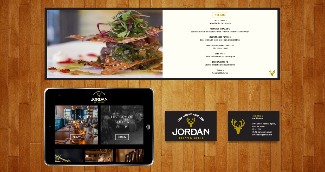 Jordan Supper Club Brand Identity and Website Design by DreamBig Creative Minneapolis, MN