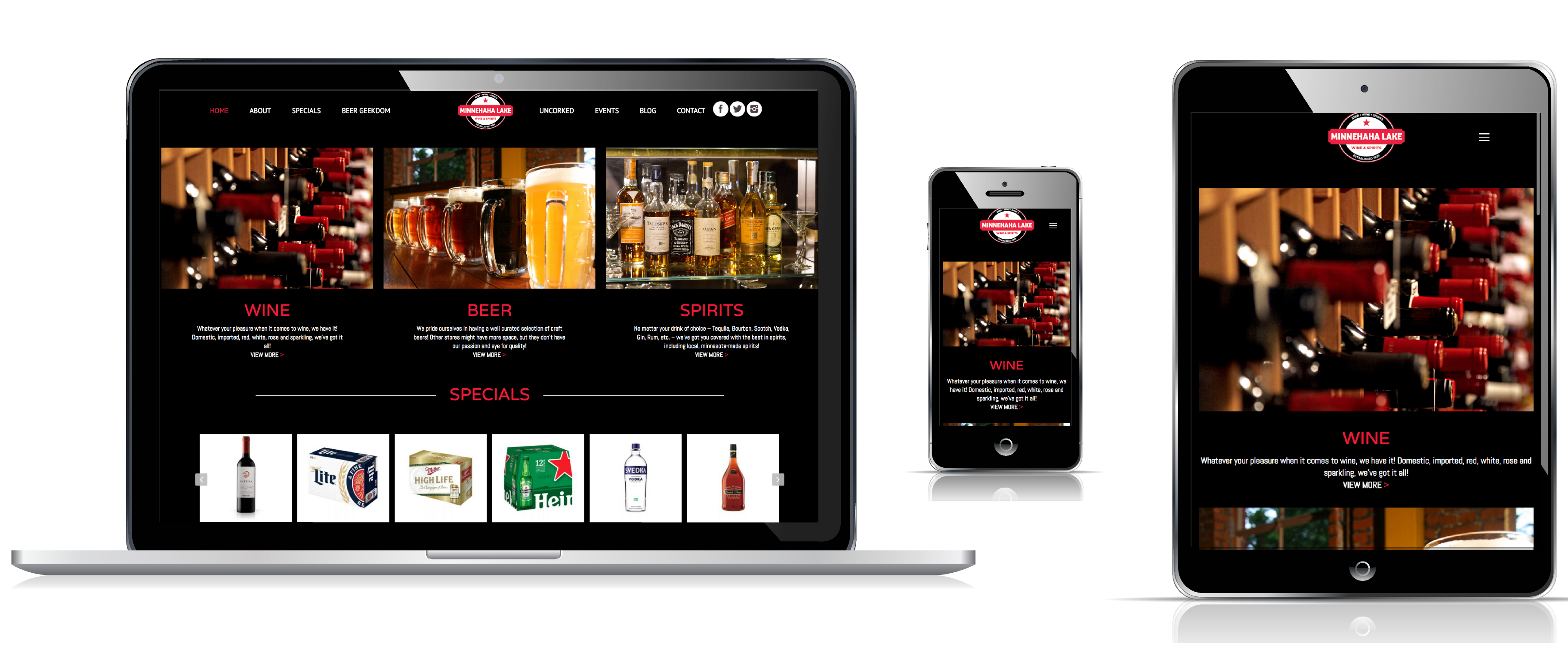 Minnehaha Liquors Custom Website Redesign